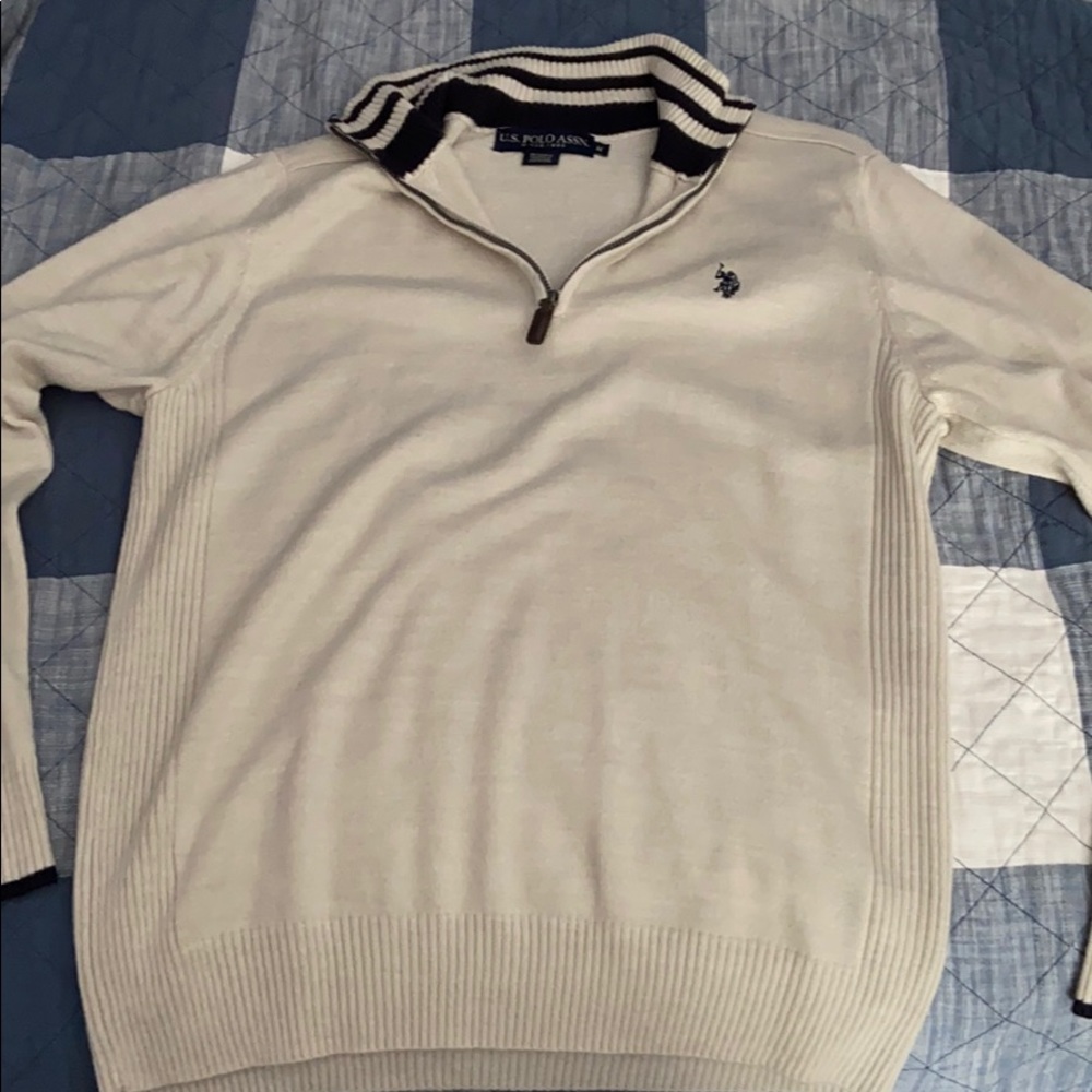 Polo Assn 1/4 Zip-Up Cream White